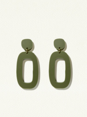 Mingled RILEY Dangle Earrings in Olive Green