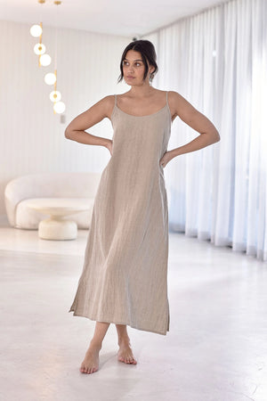 Pre Order Eadie Lifestyle Linen Dress Natural