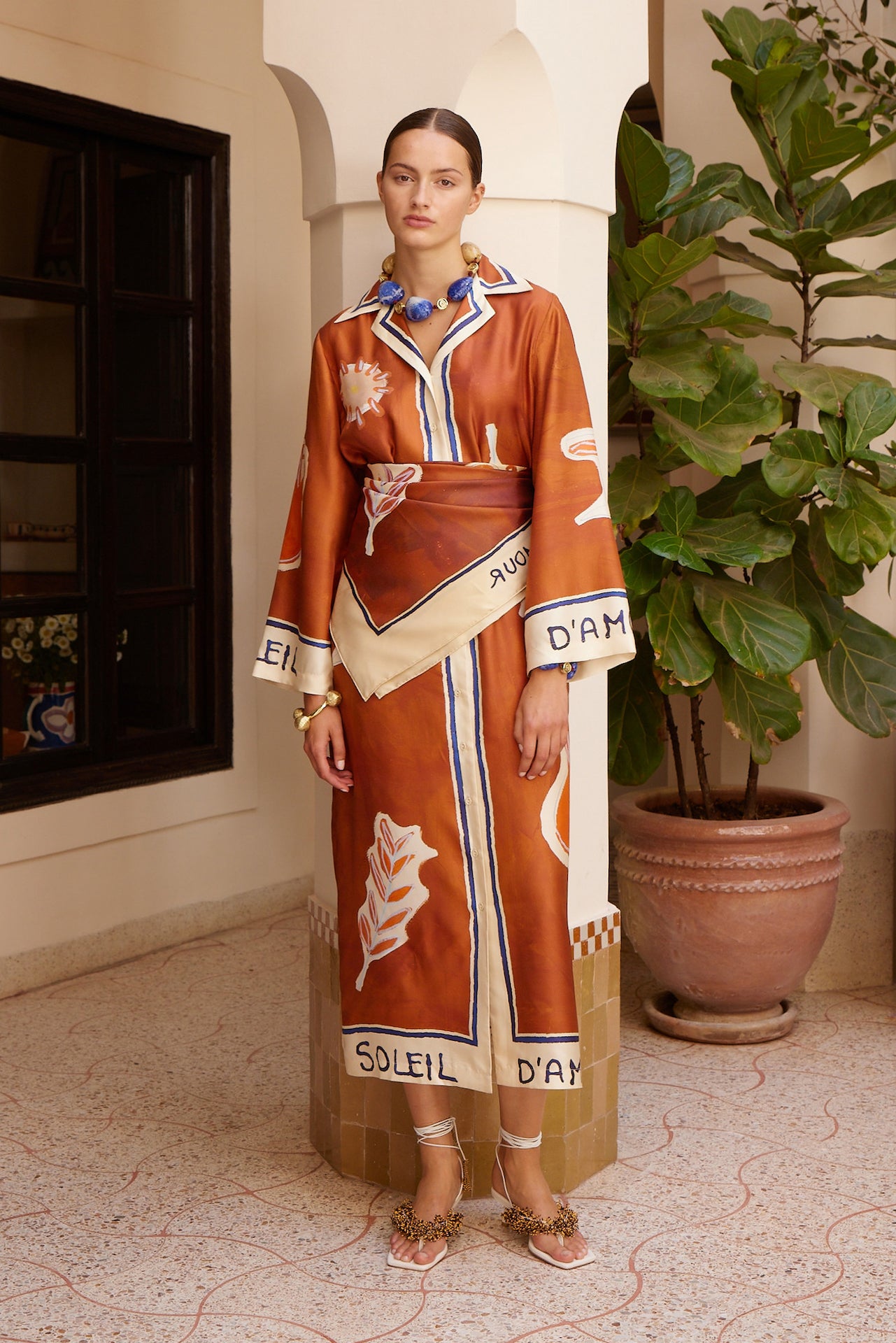 Alemais Soleil D&#39;amour Silk Shirtdress