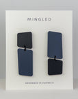 Mingled Bauhaus | Asymmetrical Earrings - Dark Blue and Black