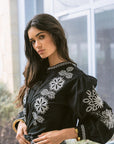 Boho Verona Black & White Embroidered Shirt