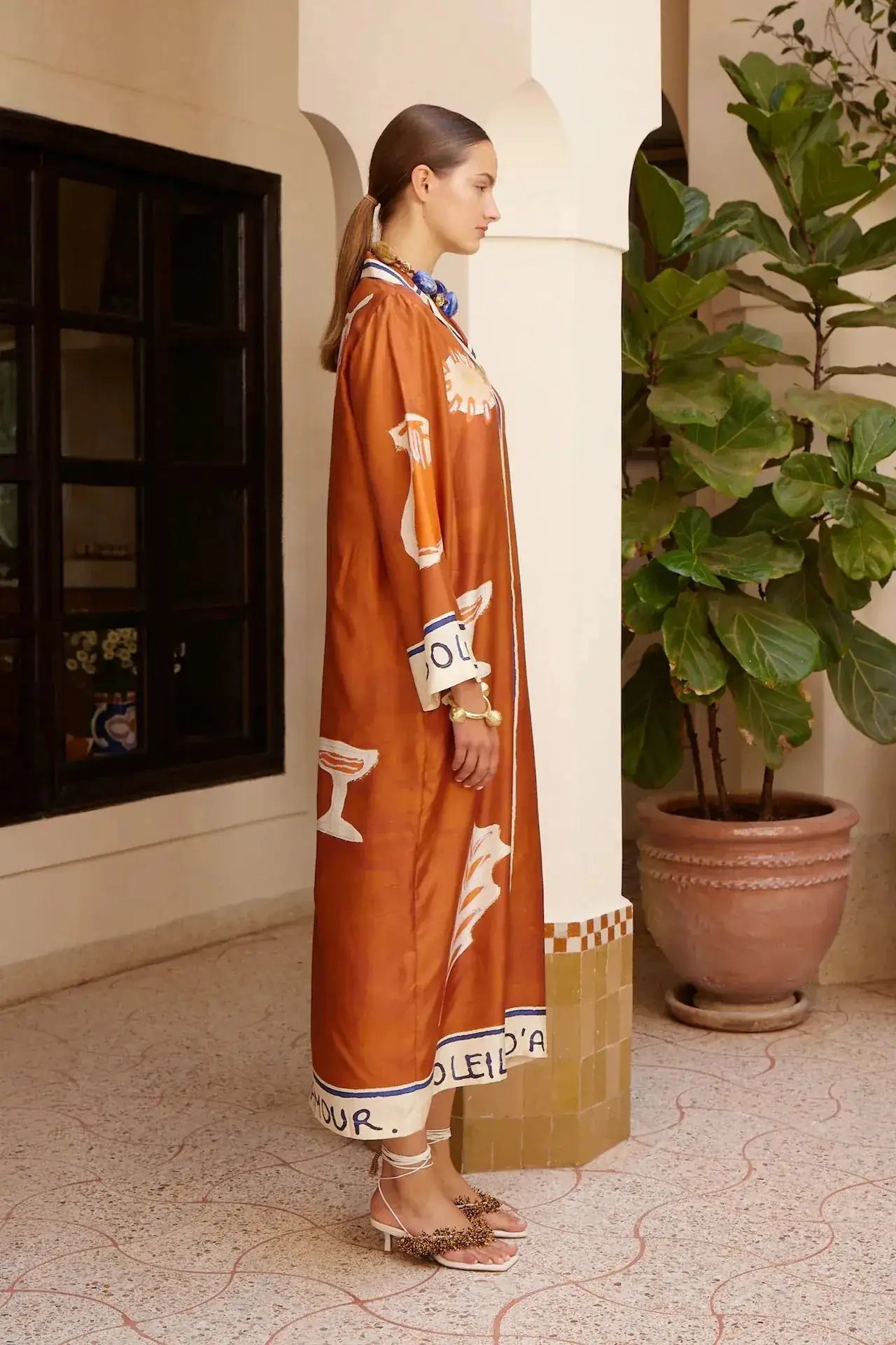 ALÉMAIS Soleil D'amour Silk Shirtdress LUXAMORE  