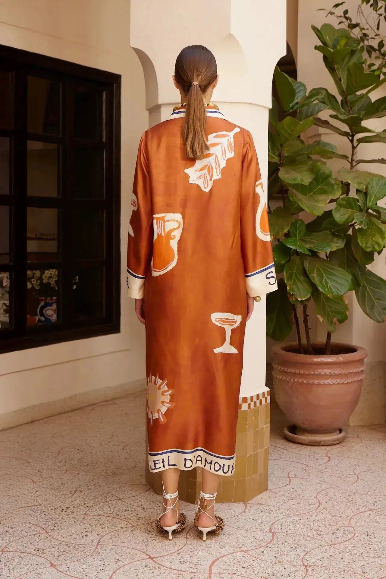 ALÉMAIS Soleil D'amour Silk Shirtdress LUXAMORE  