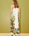 ALEMAIS Jungle Boogie Silk Halter Dress LUXAMORE  