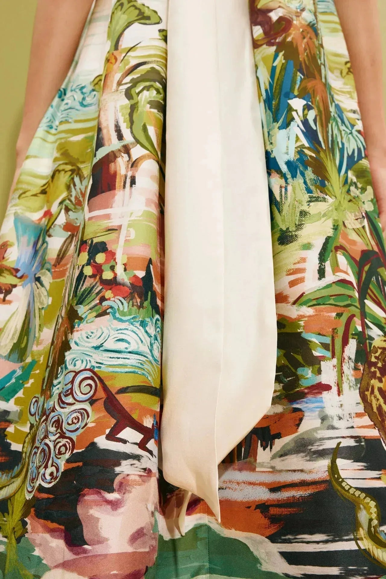 ALEMAIS Jungle Boogie Silk Halter Dress LUXAMORE  