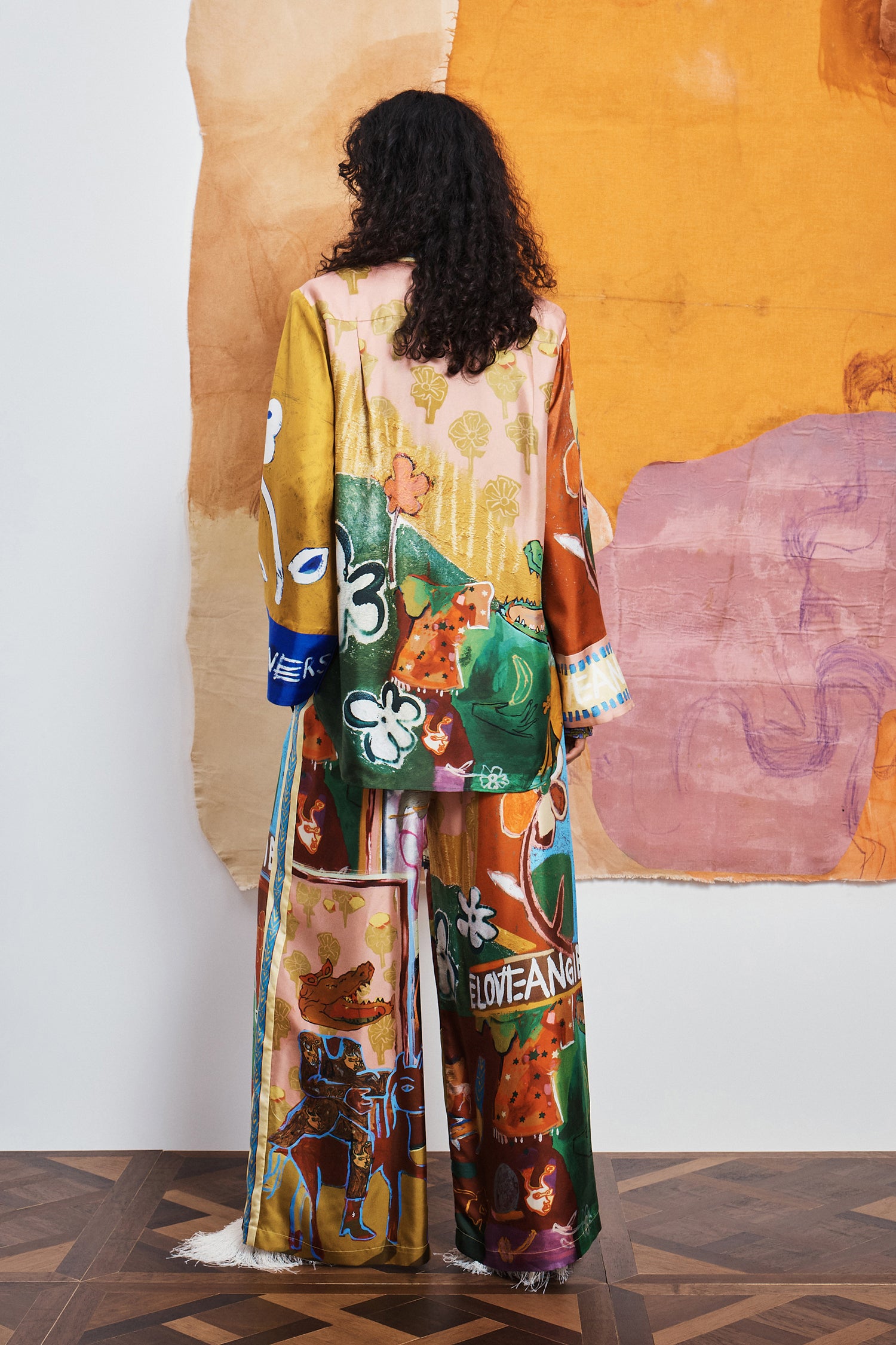 ALEMAIS MLAK Silk Pant sustainably made artist collab MLAK prefall 26 LUXAMORE  