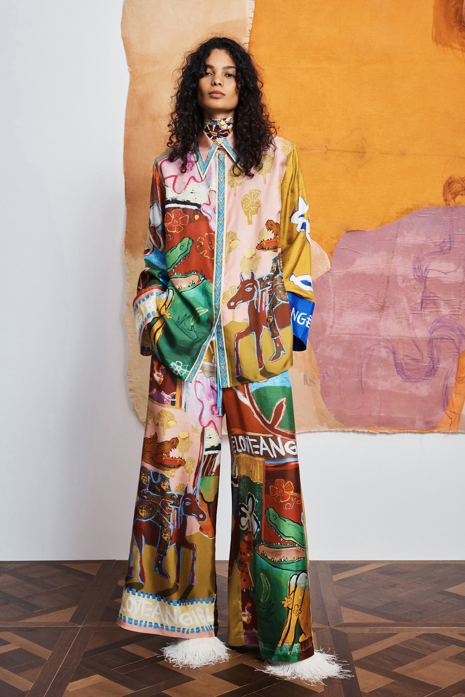 ALEMAIS MLAK Silk Pant sustainably made artist collab MLAK prefall 26 LUXAMORE  