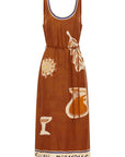 ALEMAIS Soleil D'amour Silk Midi Dress LUXAMORE  