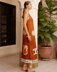 ALEMAIS Soleil D'amour Silk Midi Dress LUXAMORE  