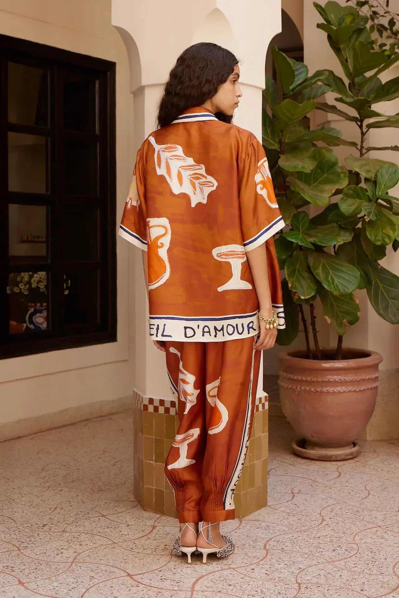 ALÉMAIS Soleil d’Amour Silk Tapered Pants LUXAMORE  