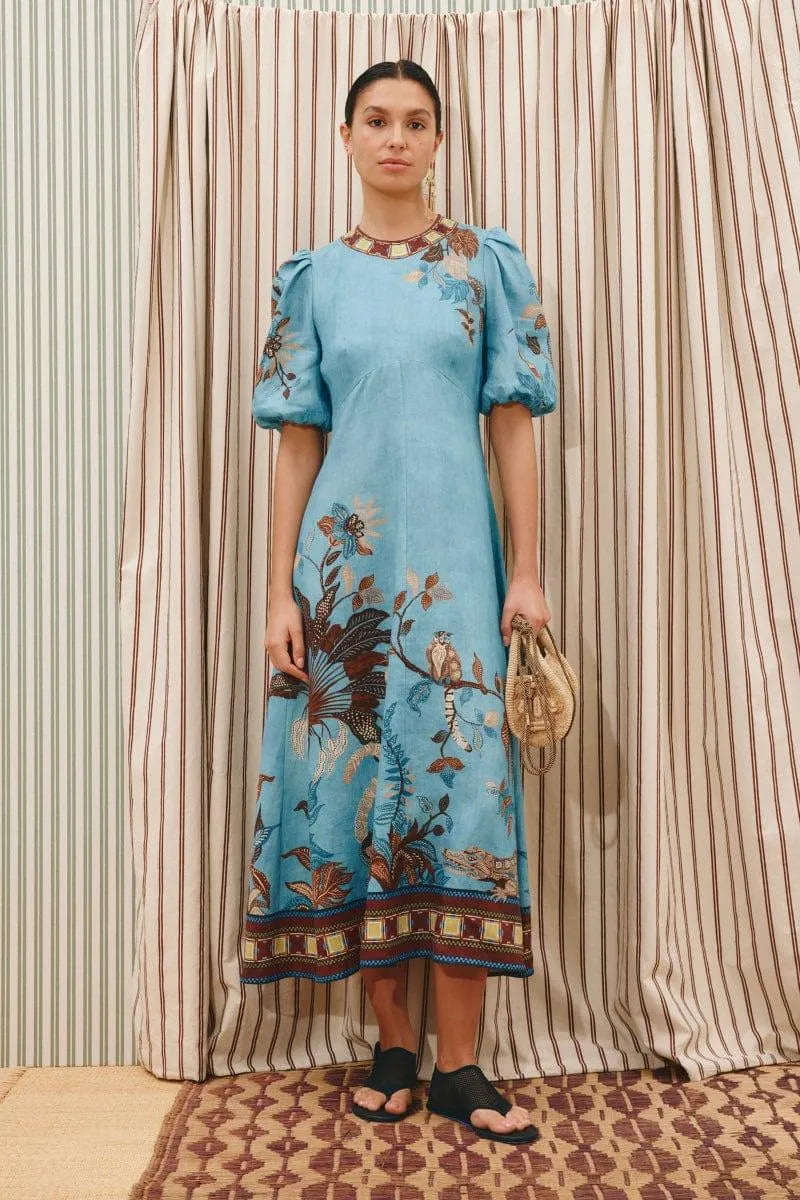 woman wearing Alemais Georgie Midi Dress LUXAMORE 