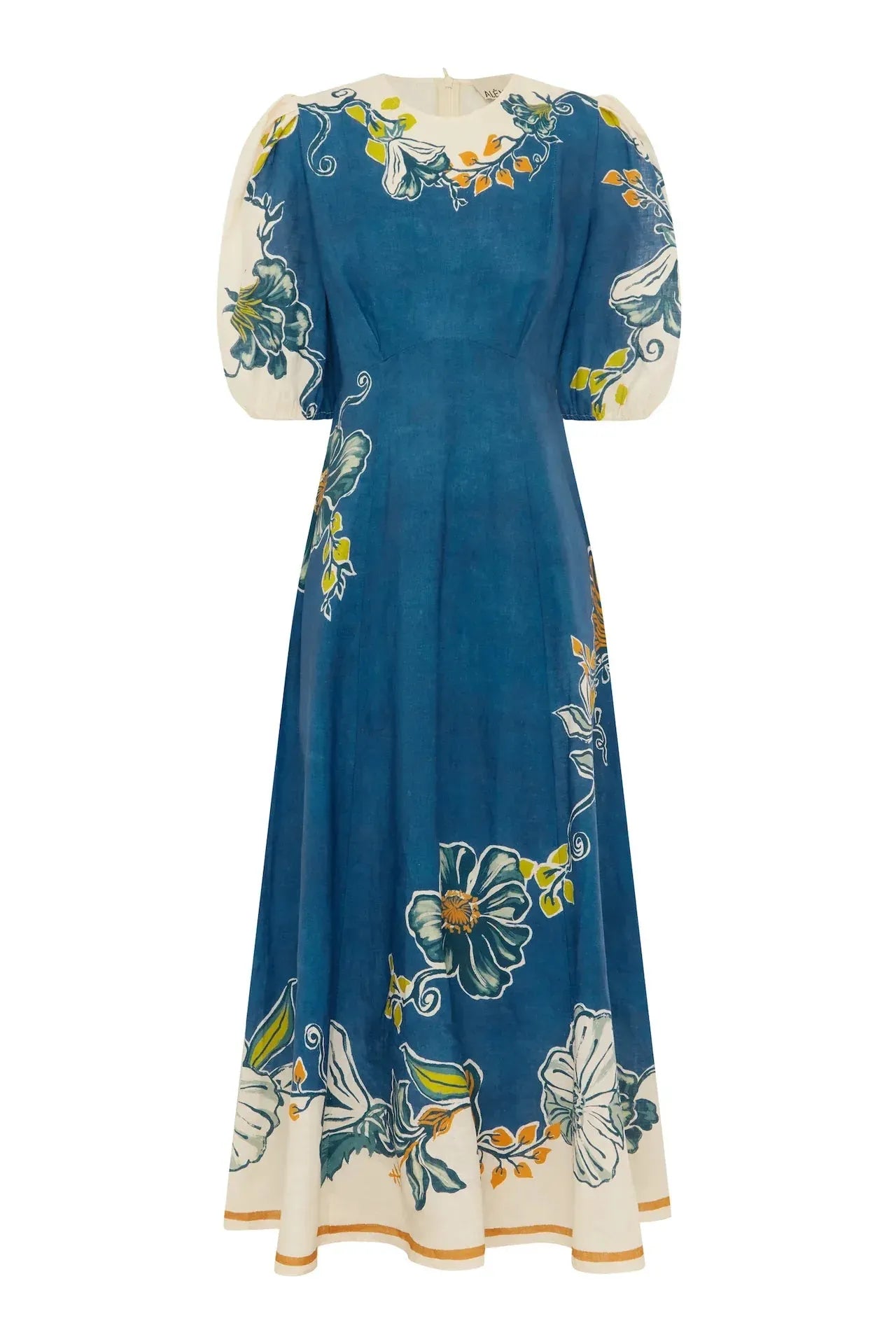 Alemais Luda Midi Dress worn by model in natural setting LUXAMORE 