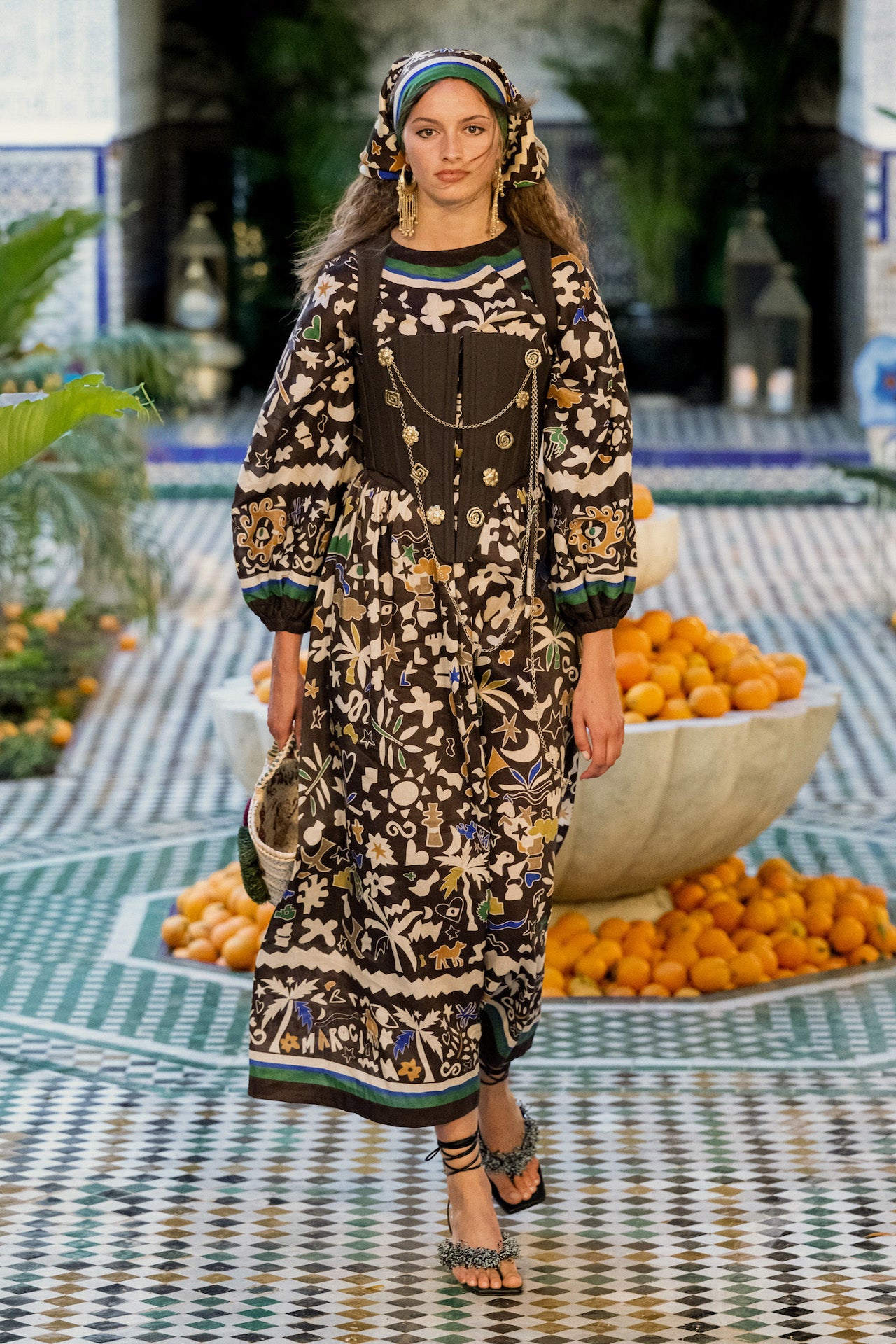 Woman Wearing Alemais Maroc Midi Dress - Dress LUXAMORE