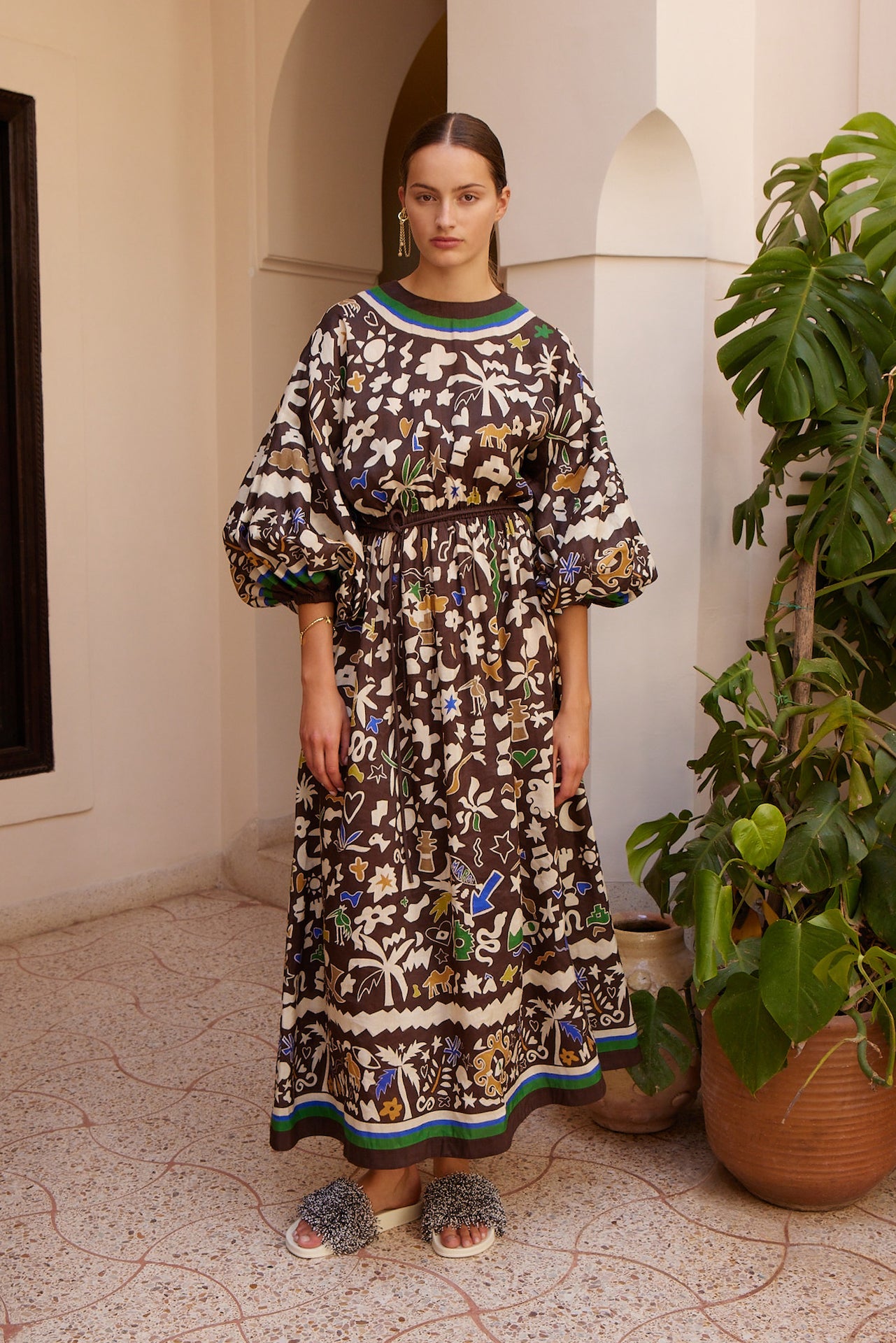 Woman Wearing Alemais Maroc Midi Dress - Dress LUXAMORE