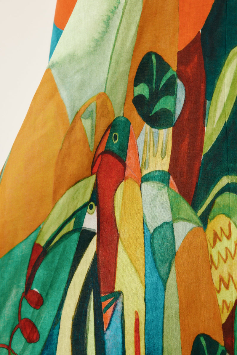 Close up of print Alemais Mokshini Sundress LUXAMORE 