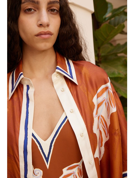 Alemais  Soleil d’Amour Silk Tapered Pants
