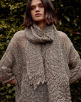 Alemais Sustainable Florence-Shirt close up worn by model LUXAMORE