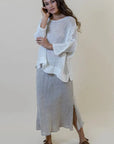 Alemais Sustainable Florence-Shirt close up worn by model LUXAMORE