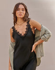 Alemais Sustainable Florence-Shirt close up worn by model LUXAMORE