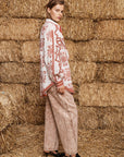 Alemais Sustainable Florence-Shirt close up worn by model LUXAMORE