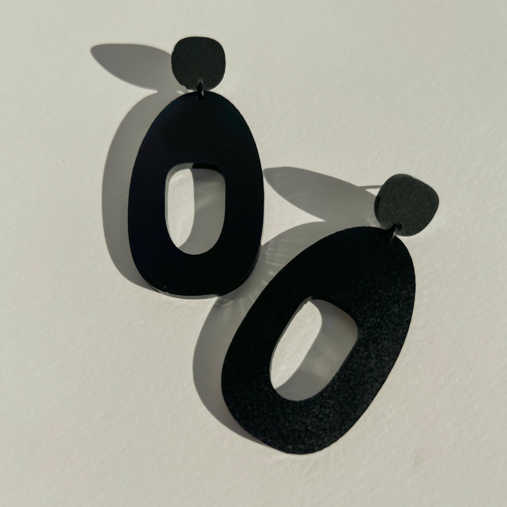 Black Statement Earrings Mingled Soko Large Matte  - LUXAMORE -Earings-