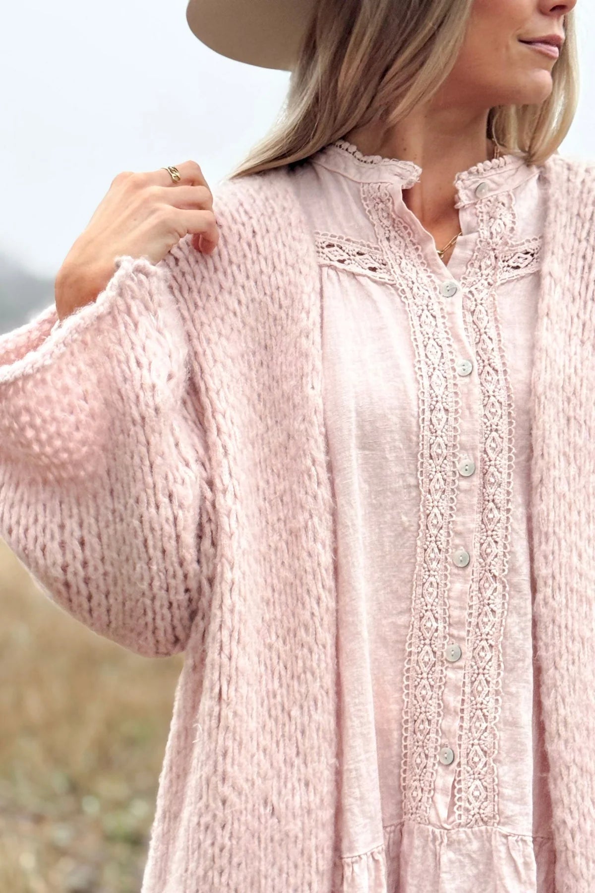Bypias Soft Muse Cardigan - Pink LUXAMORE  