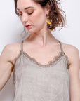 woman wearing Cami Made in Italy Taupe LUXAMORE 