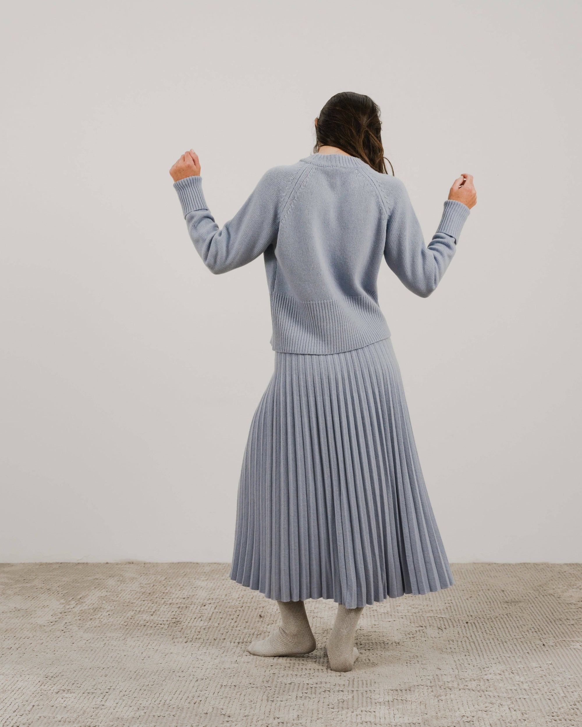 Lemme blend cashmere pleated skirts Caramello - LUXAMORE -Skirts-