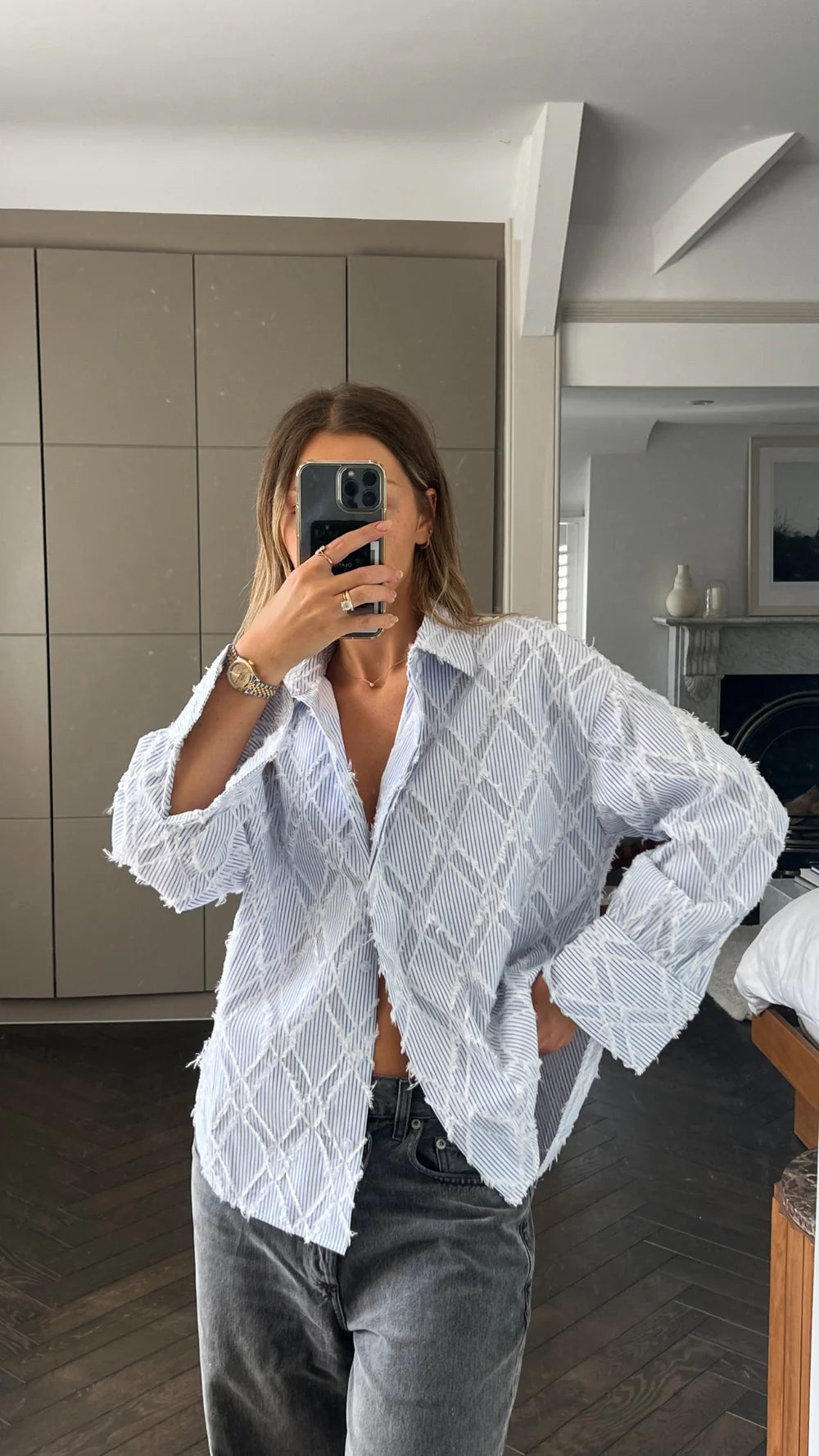 Charli - Marlowe Shirt - Blue Stripe LUXAMORE  