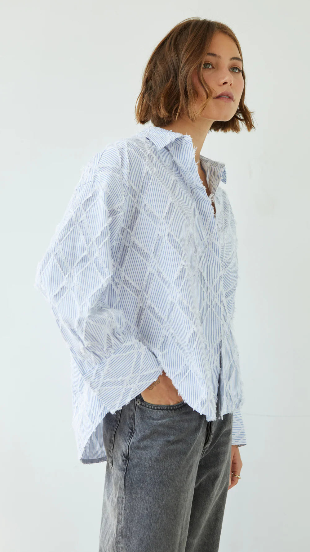 Charli - Marlowe Shirt - Blue Stripe LUXAMORE  