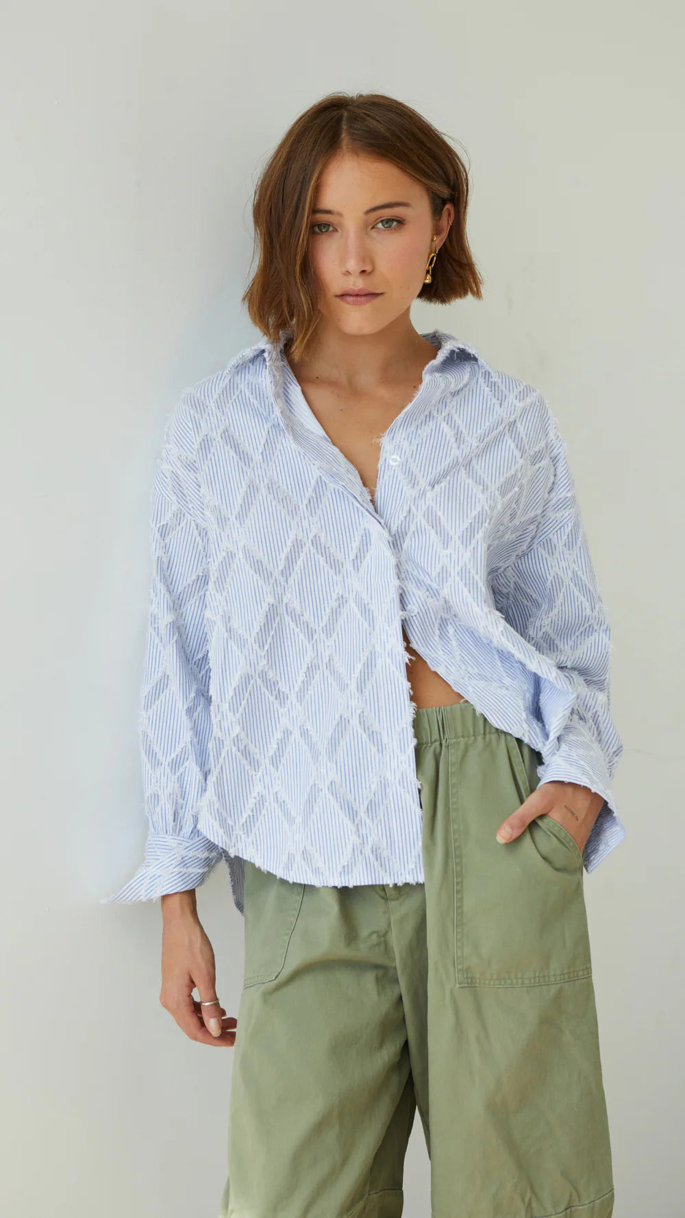 Charli - Marlowe Shirt - Blue Stripe LUXAMORE  