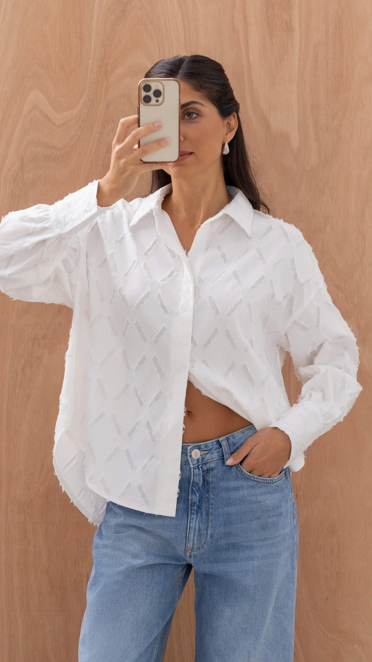 Charli - Marlowe Shirt - White Stripe LUXAMORE  