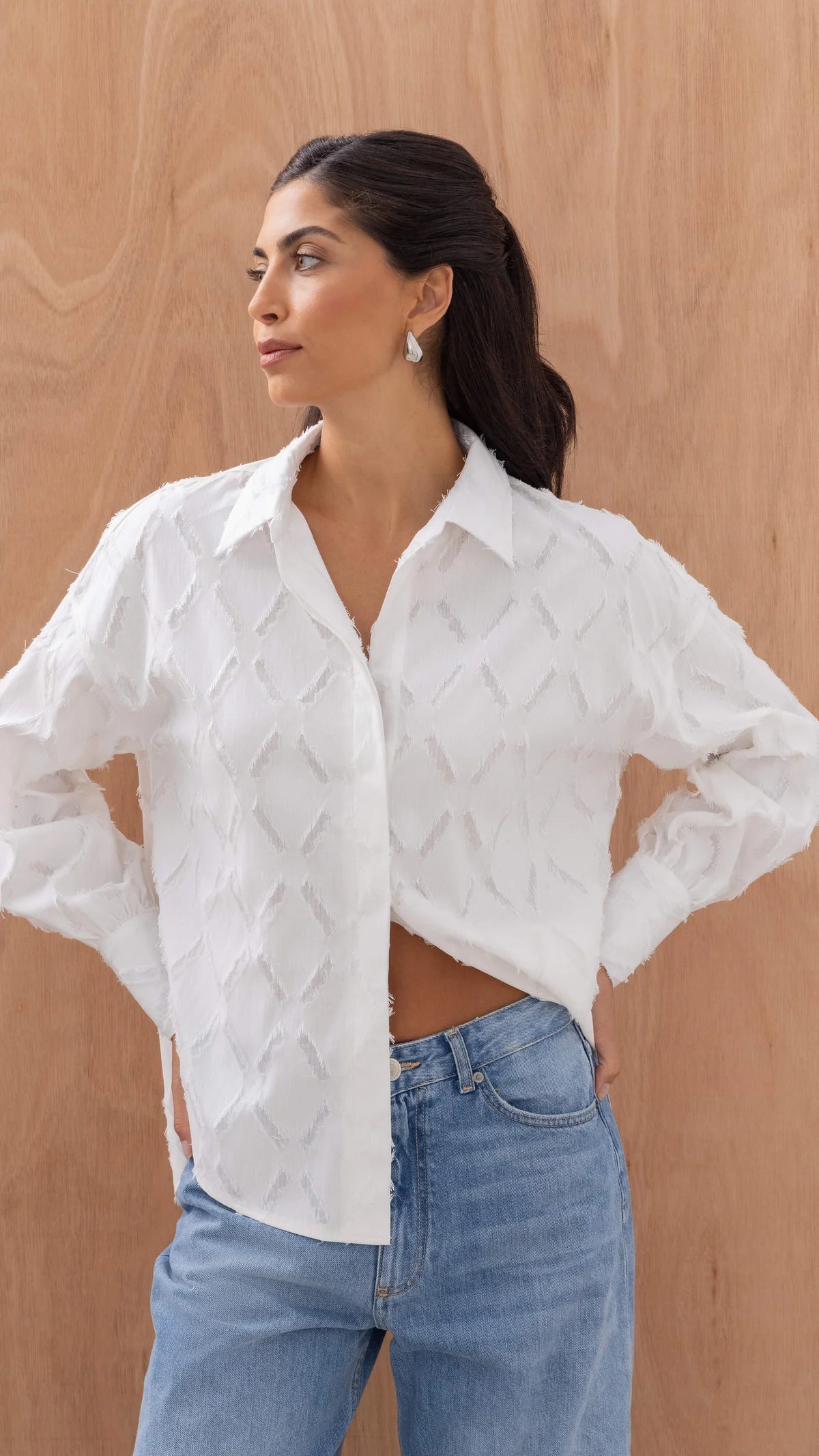 Charli - Marlowe Shirt - White Stripe LUXAMORE  
