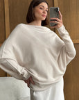 Charli - Natalie Asymmetric Sweater - Ivory LUXAMORE  