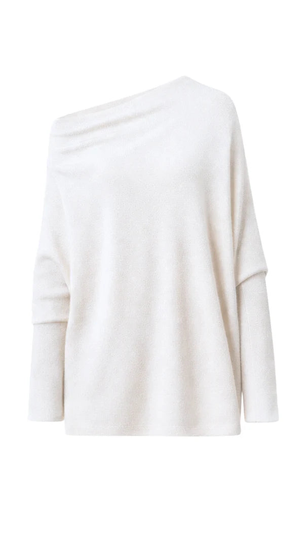 Charli - Natalie Asymmetric Sweater - Ivory LUXAMORE  