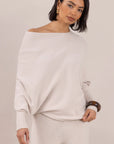 Charli - Natalie Asymmetric Sweater - Ivory LUXAMORE  