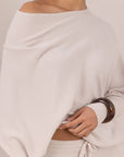 Charli - Natalie Asymmetric Sweater - Ivory LUXAMORE  