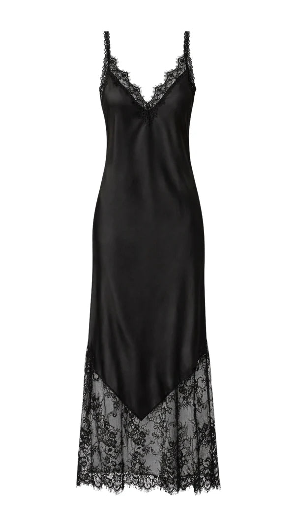 Charli - Solange Slip Dress - Black LUXAMORE  