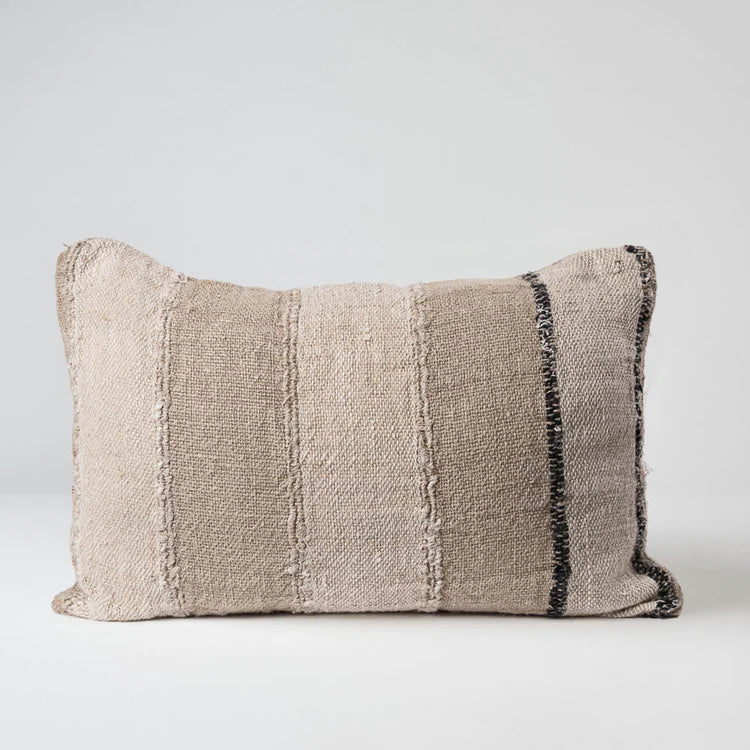 Eadie Lifestyle Retreat Cushion Natural - LUXAMORE -Cushion-Eadie Lifestyle Linen Cushion Natural. 100% handwoven linen family. This rustic stripe throw appears as if it were a layered coastline. Shop now!