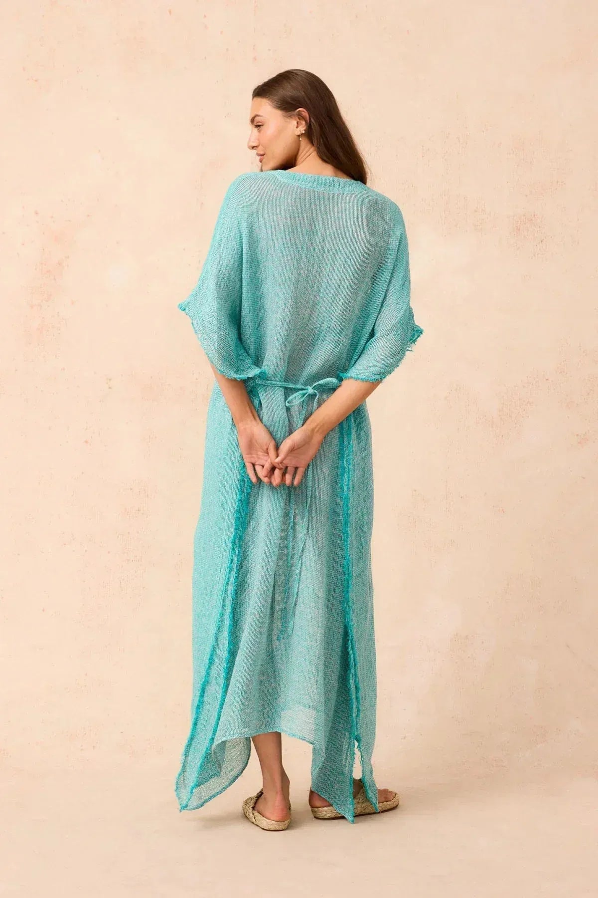 Exclusive Estilo Emporio Corfu Kaftan Dress - Rete Taupe - LUXAMORE
