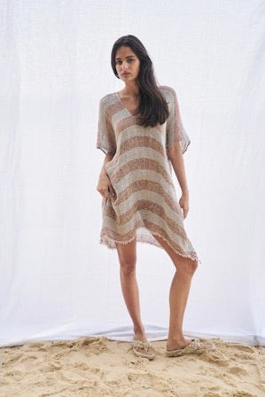 Estilo Emporio Cuadra Top + Dress Pescatore Sky Blue Chocolate - LUXAMORE -Dress- Estilo Emporio La Cota Cover Up Dress,Versatile, sustainable, and effortlessly chic for any occasion. Shop Estilo Emporio Dresses Italian Linen at Luxamore.