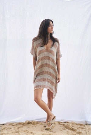 Estilo Emporio Cuadra Top + Dress Pescatore Sky Blue Chocolate - LUXAMORE -Dress- Estilo Emporio La Cota Cover Up Dress,Versatile, sustainable, and effortlessly chic for any occasion. Shop Estilo Emporio Dresses Italian Linen at Luxamore.