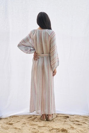 Estilo Emporio El Manto Stripe Dress + Duster - LUXAMORE -Dress- Estilo Emporio La Cota Cover Up Dress,Versatile, sustainable, and effortlessly chic for any occasion. Shop Estilo Emporio Dresses Italian Linen at Luxamore.