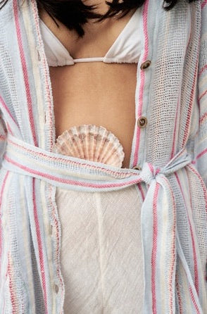 Estilo Emporio El Manto Stripe Dress + Duster - LUXAMORE -Dress- Estilo Emporio La Cota Cover Up Dress,Versatile, sustainable, and effortlessly chic for any occasion. Shop Estilo Emporio Dresses Italian Linen at Luxamore.