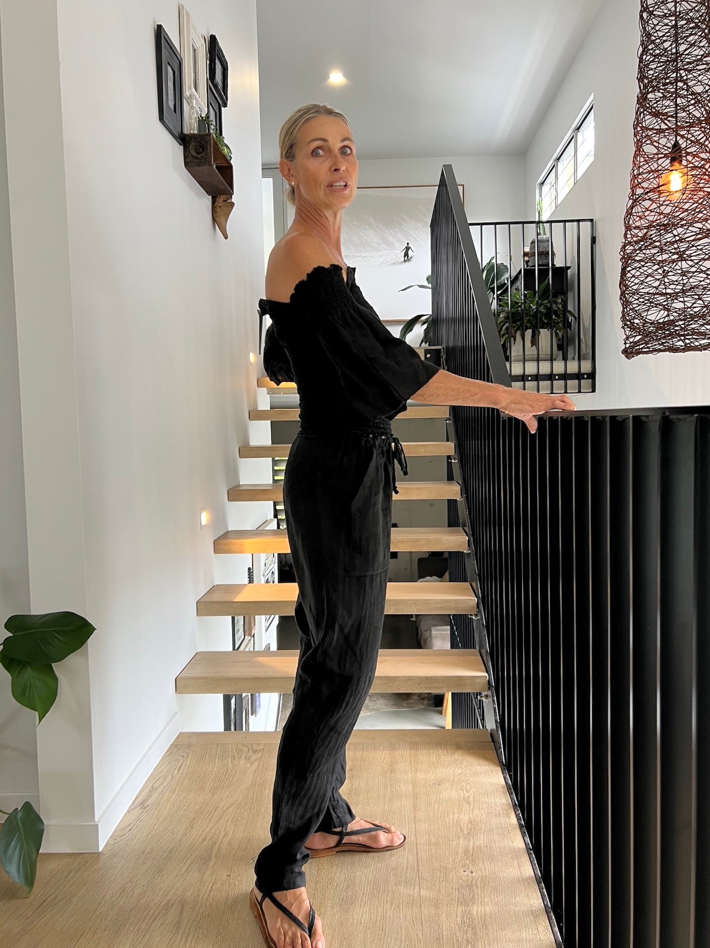 Estilo Emporio Fiorella Top - Black - LUXAMORE -Tops-Estilo Emporio Fiorella Top in black. Made from Italian linen in Positano, this off-the-shoulder sustainable top now available. Shop Estilo Emporio Tops.