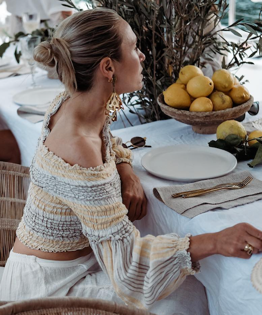 Estilo Emporio Gidget Top - LUXAMORE -Tops-The Gidget Top and it's distinctive blouson sleeves: Woven from premium linen this elasticised top can be worn on or off the shoulder. Shop the Gidget Top, back-by-popular-demand. Our favourite top for this summer! It’s versatile and easy to wear. Made in Italy 100% Italian linen