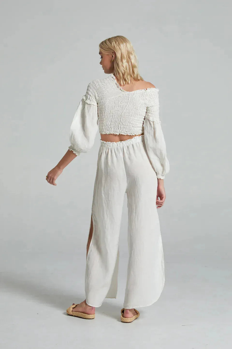 Estilo Emporio Gidget Top worn by model in natural setting LUXAMORE 