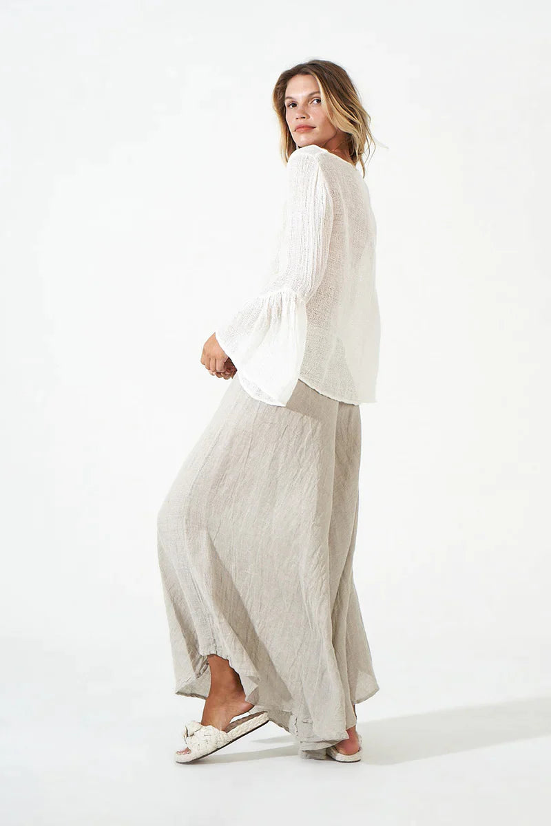 Estilo Emporio Halston Top - Marakesh - LUXAMORE -Tops-Estilo Emporio Halston Top in the signature netted rete weave is a nod to the 70’s boho luxe with an understated flared sleeve for a contemporary fluid shape. 