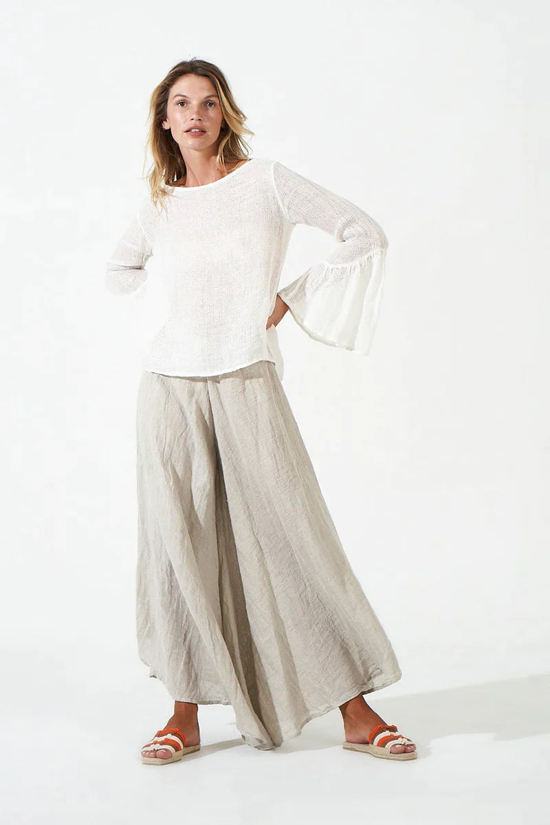 Estilo Emporio Halston Top - Marakesh - LUXAMORE -Tops-Estilo Emporio Halston Top in the signature netted rete weave is a nod to the 70’s boho luxe with an understated flared sleeve for a contemporary fluid shape. 