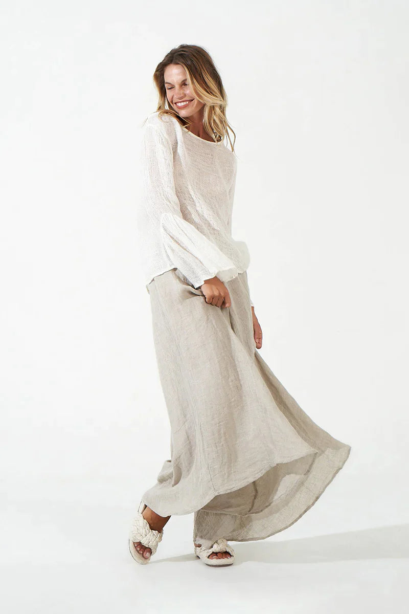 Estilo Emporio Halston Top - Marakesh - LUXAMORE -Tops-Estilo Emporio Halston Top in the signature netted rete weave is a nod to the 70’s boho luxe with an understated flared sleeve for a contemporary fluid shape. 